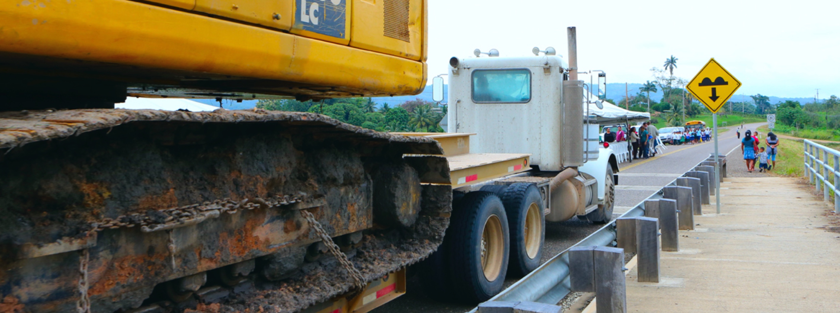 Loaded trucks on a train