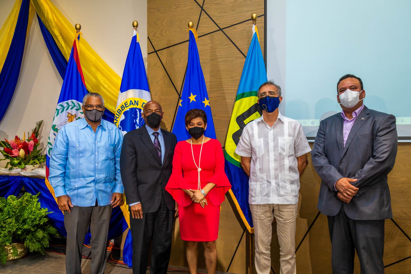 Dr Gene Leon and officials at launch of Belize Trade programme