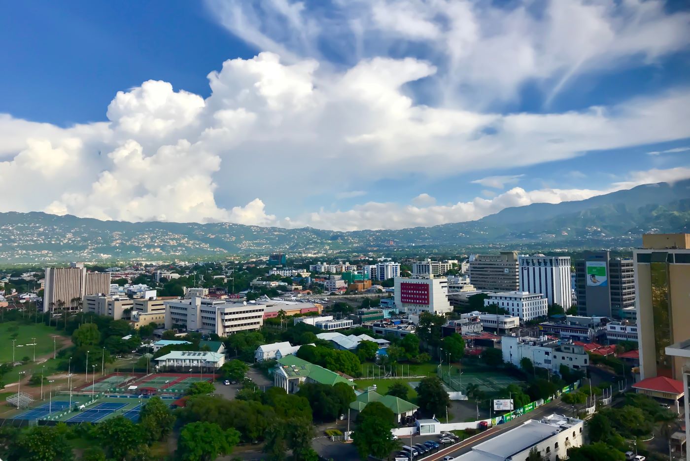 overhead view of New Kingston in Jamaica