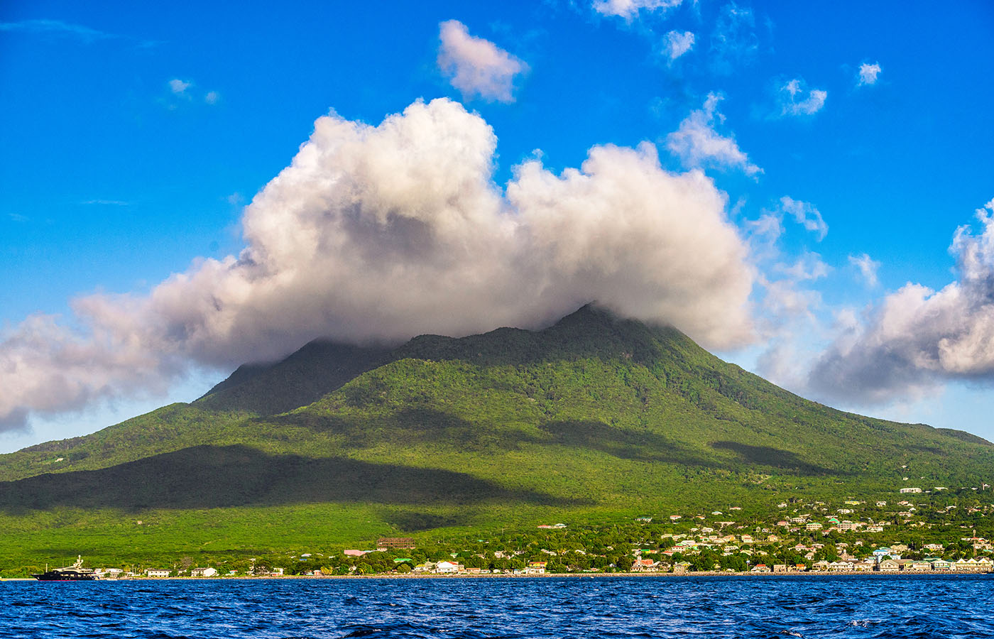 Nevis Peak as seen from the sea