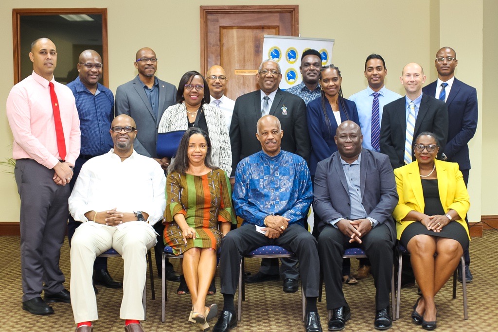 group photo of CDB and UWI representatives at project launch