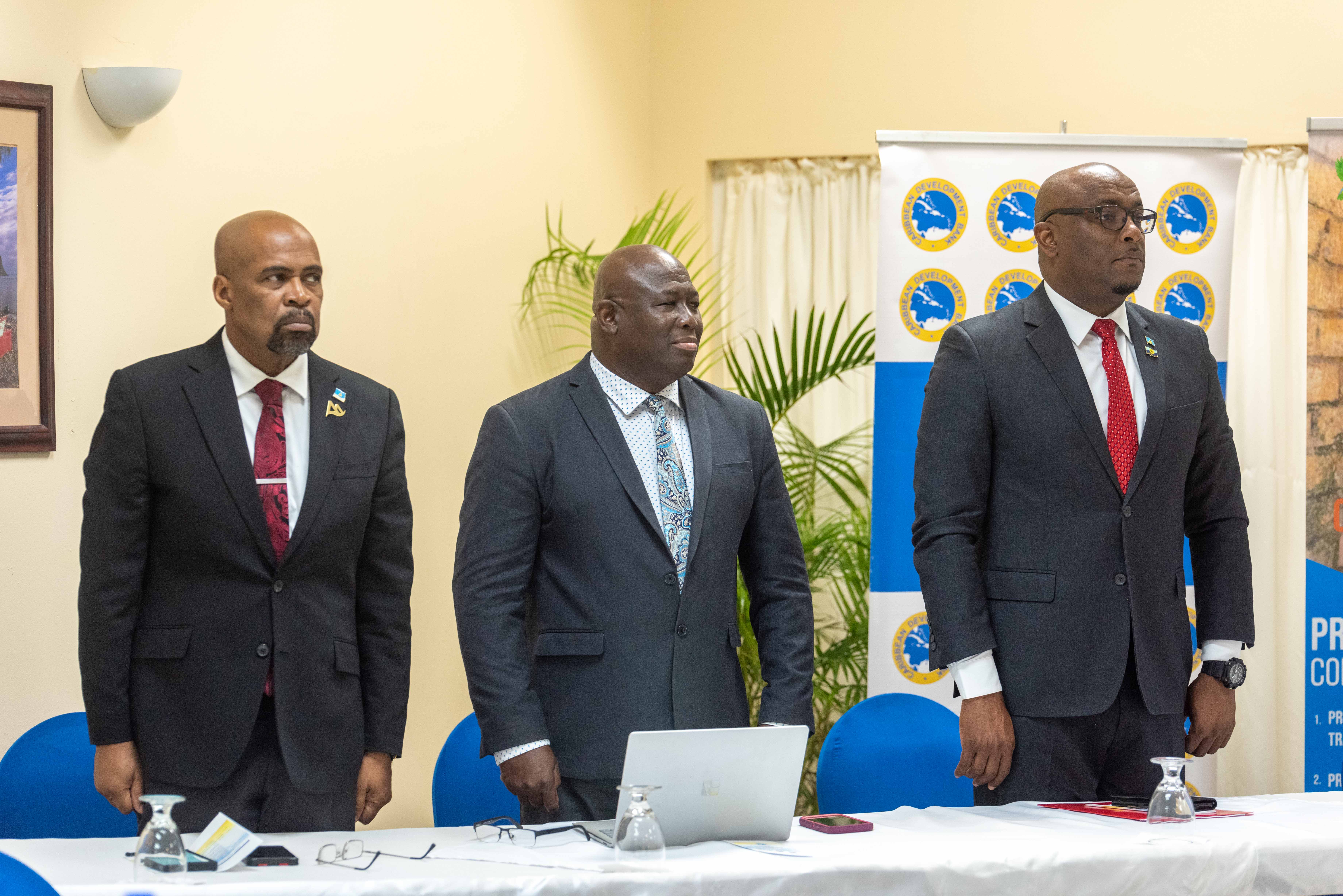 St Lucia Government officials and CDB Division Chief