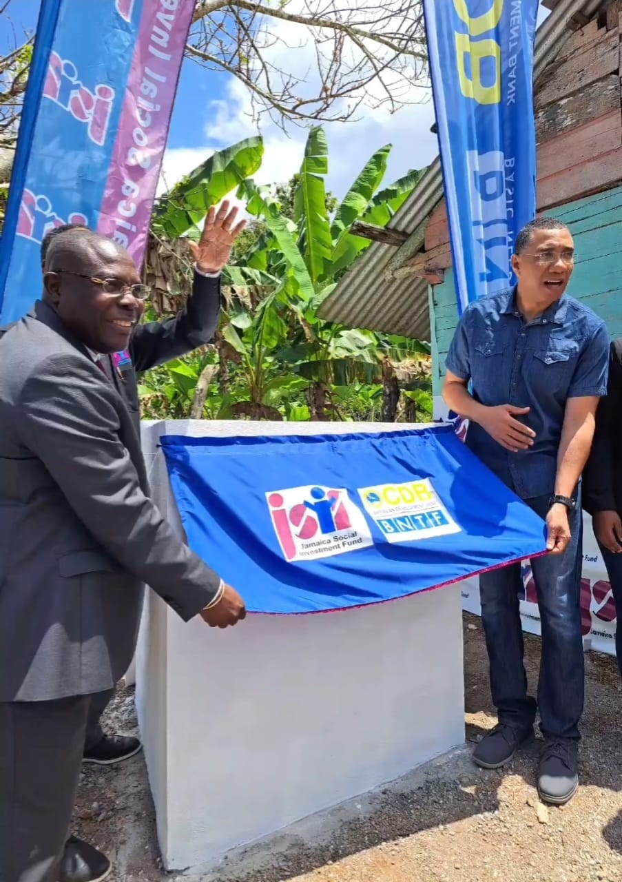 Two men unveiling a plaque