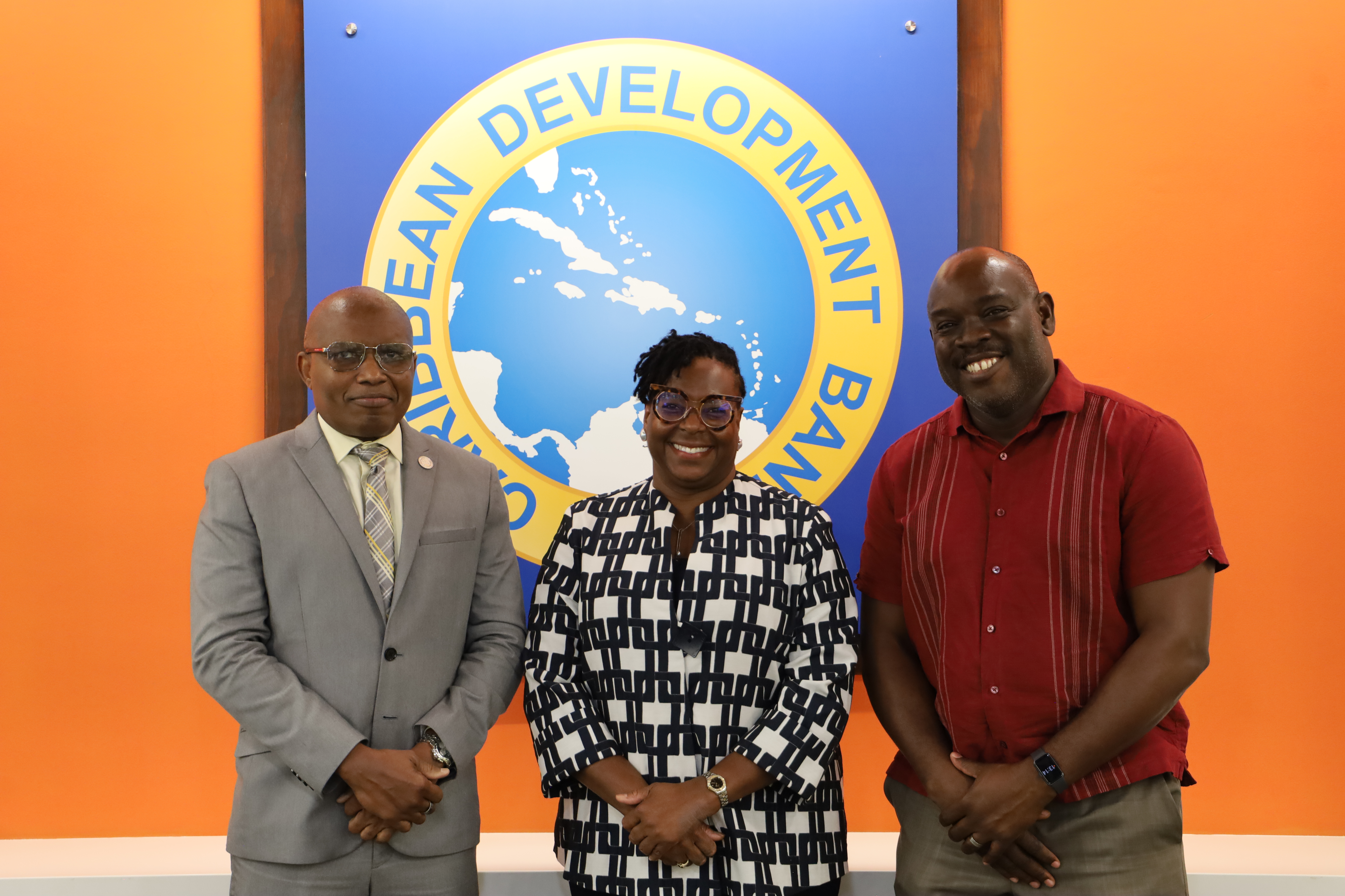 Mr. Ian Durant, CDB’s Acting Vice President for Finance and Corporate Services, joins The Honourable Ryan Straughn, Minister in the Ministry of Finance, and the Honourable Kay McConney, Minister of Economic Affairs and Investment, for the Barbados Country Project Portfolio Review