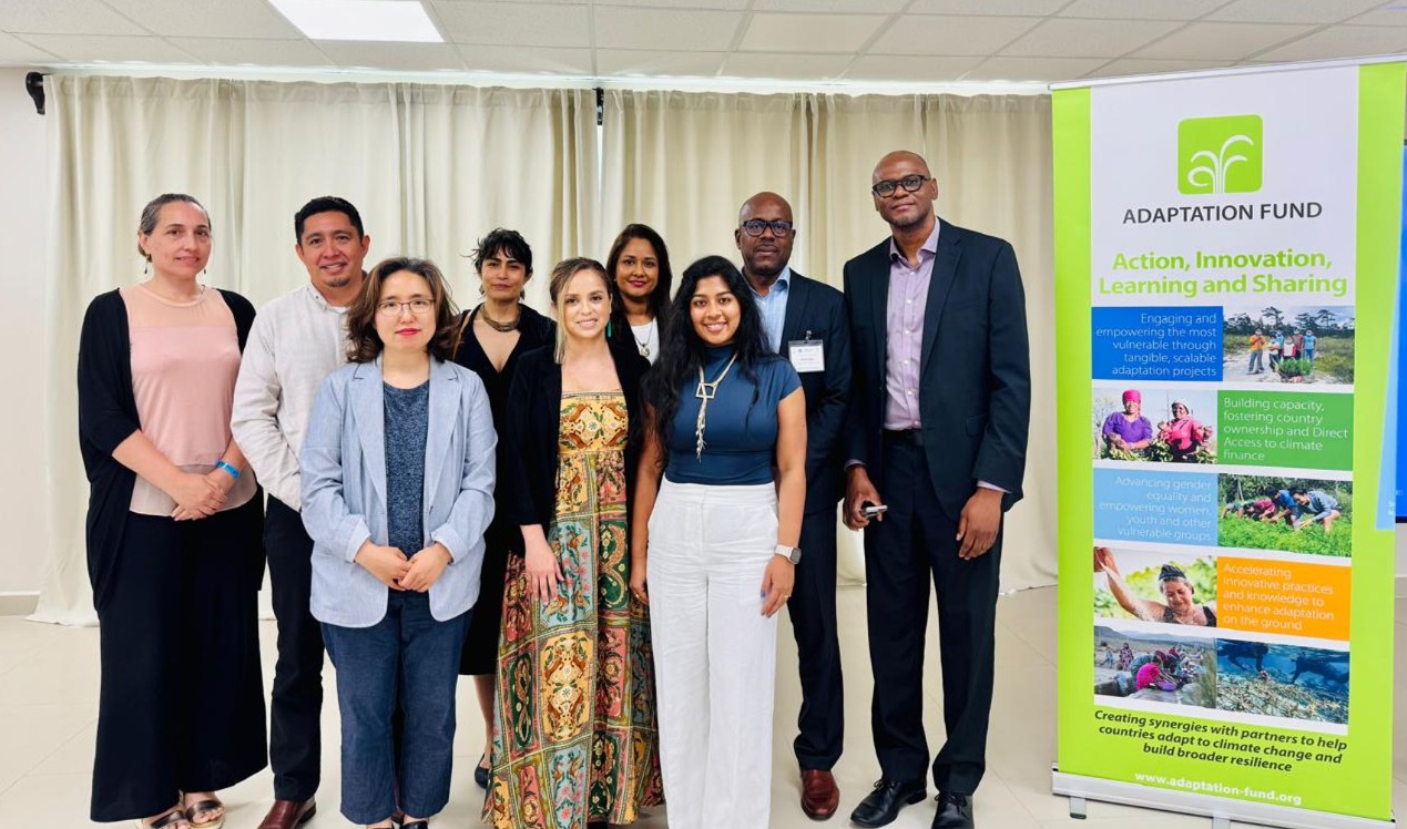 CDB staff, Dr. Nesha Beharry-Borg and Mr. Derek Gibbs, join participants of the “Developing Practical Skills to Build Bankable Climate Change Adaptation Projects in the Caribbean” workshop.