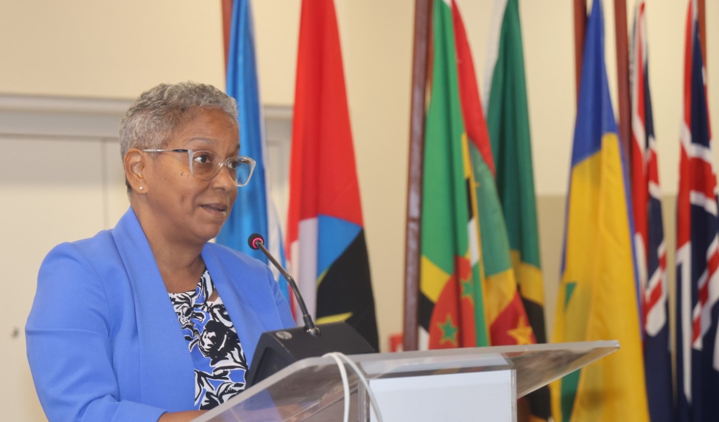 Ms. Christine Dawson, Acting Director of CDB’s Economics Department, delivers opening remarks at High-Level Forum on Enhanced Country Poverty Assessment Project 