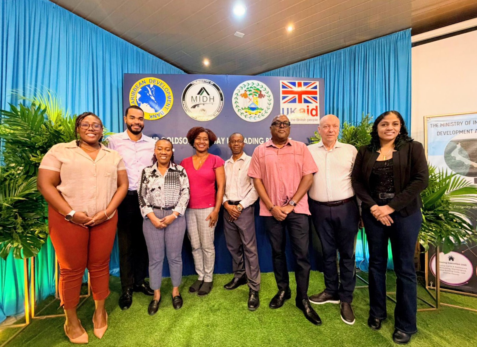 Caribbean Development Bank (CDB), UK Foreign, Commonwealth and Development Office (FCDO) and Ministry of Infrastructure, Development & Housing (MIDH) staff attend the UKCIF Belize Project Exit Workshops. 