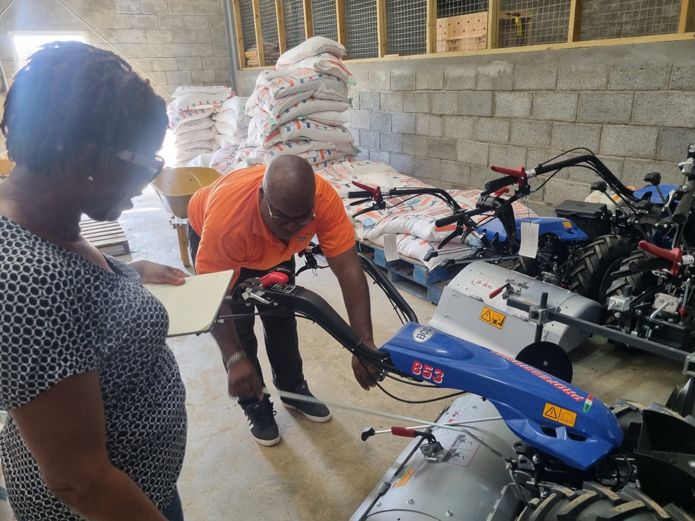 Division of Engineering services verifies tillers procured under the project