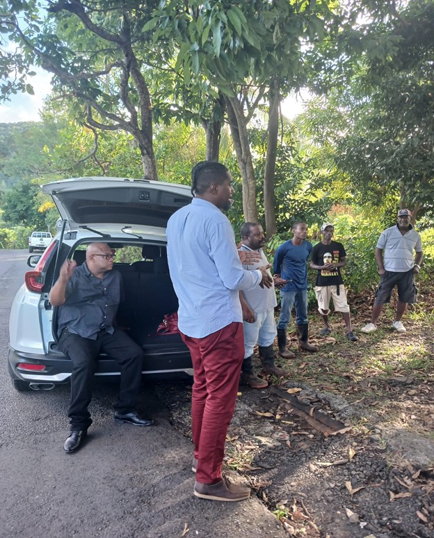 Farmers attend meeting on water management and irrigation in Chassin, Babonneau