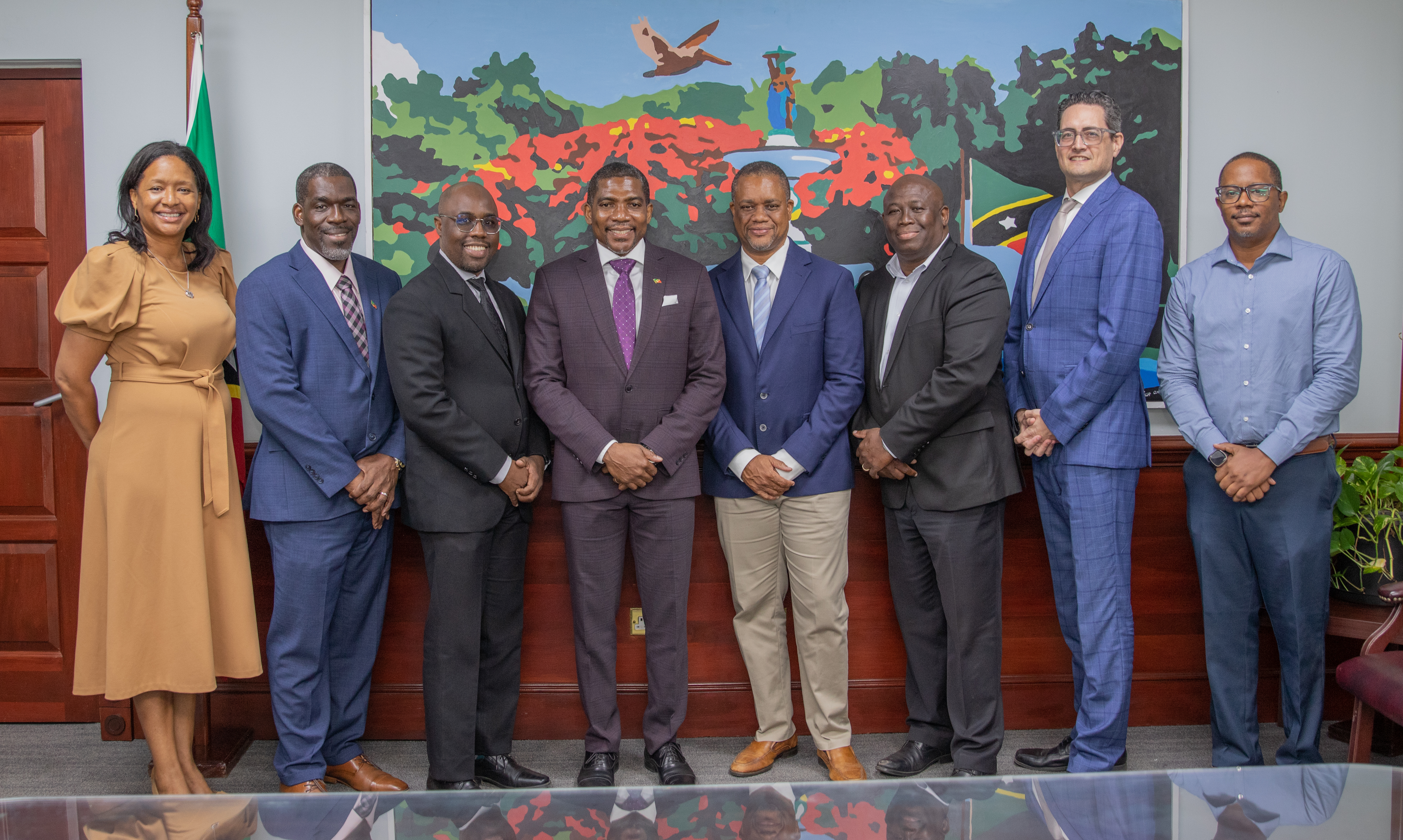 Caribbean Development Bank delegation meeting with the Prime Minister of Saint Kitts and Nevis.
