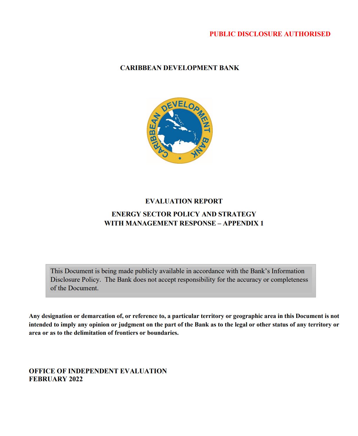 Energy Sector Policy and Strategy Cover