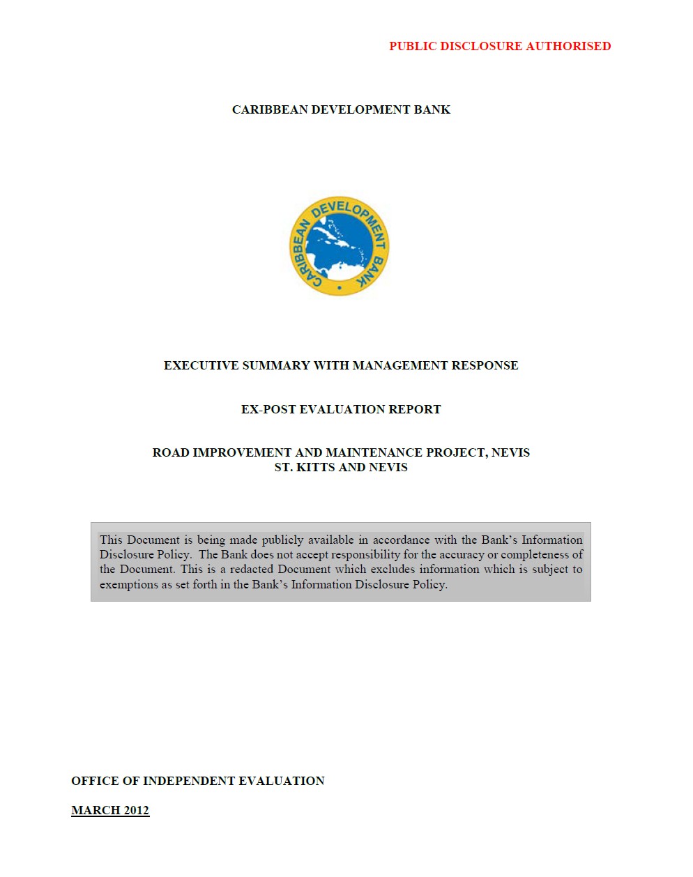 Road Improvement Evaluation Cover