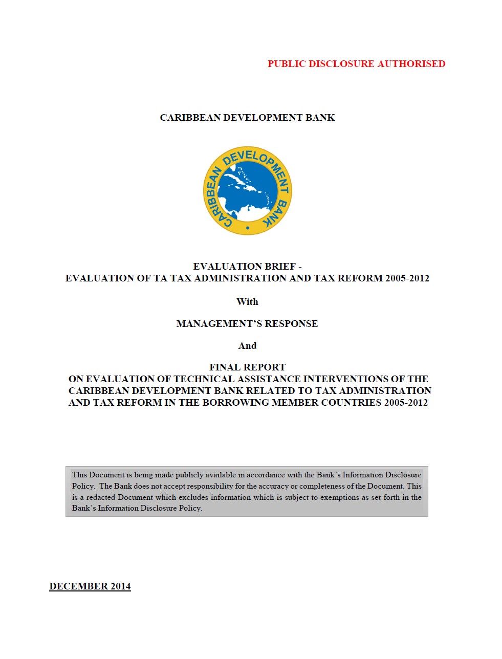 TA and TR Report Cover