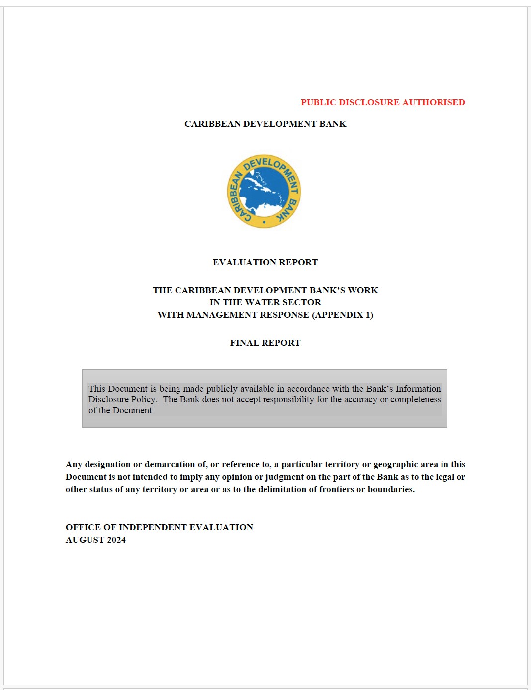 Water Sector Evaluation Thumbnail