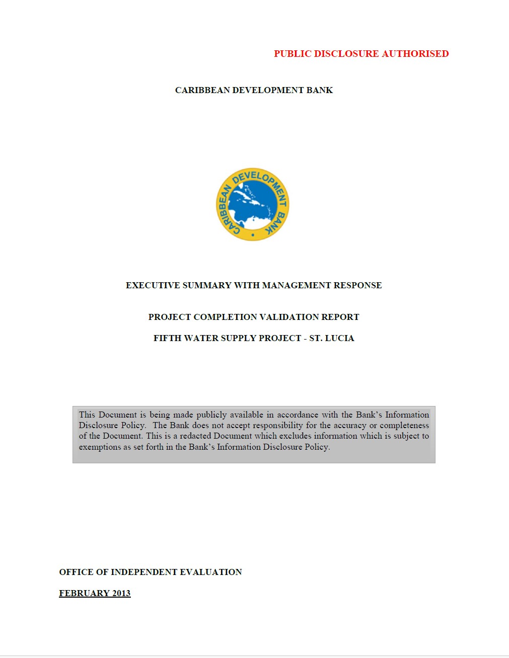 5th Water Supply Project SLU