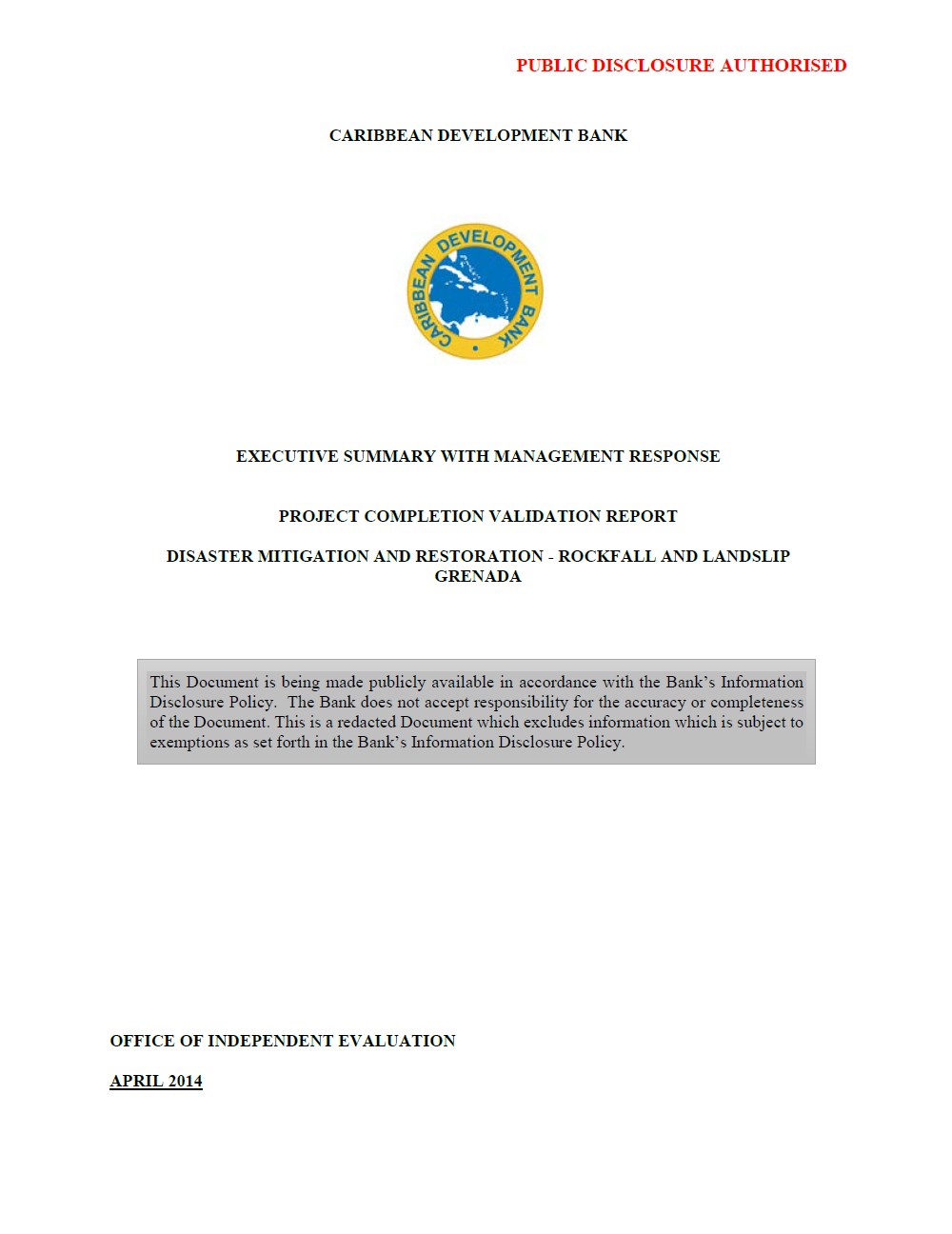 Disaster Migation and Restoration GRE