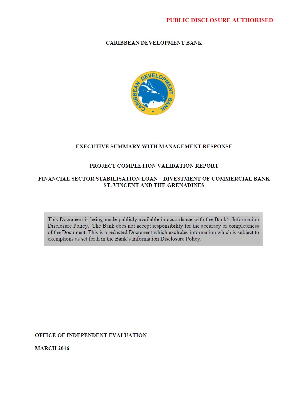 Financial Stabilisation SVG