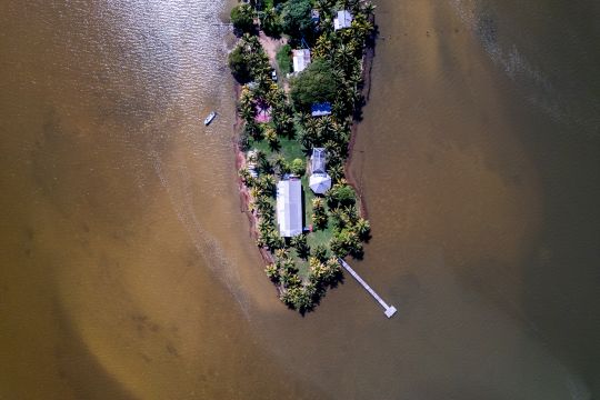 Bird's eye view of Gales Point Manatee community.