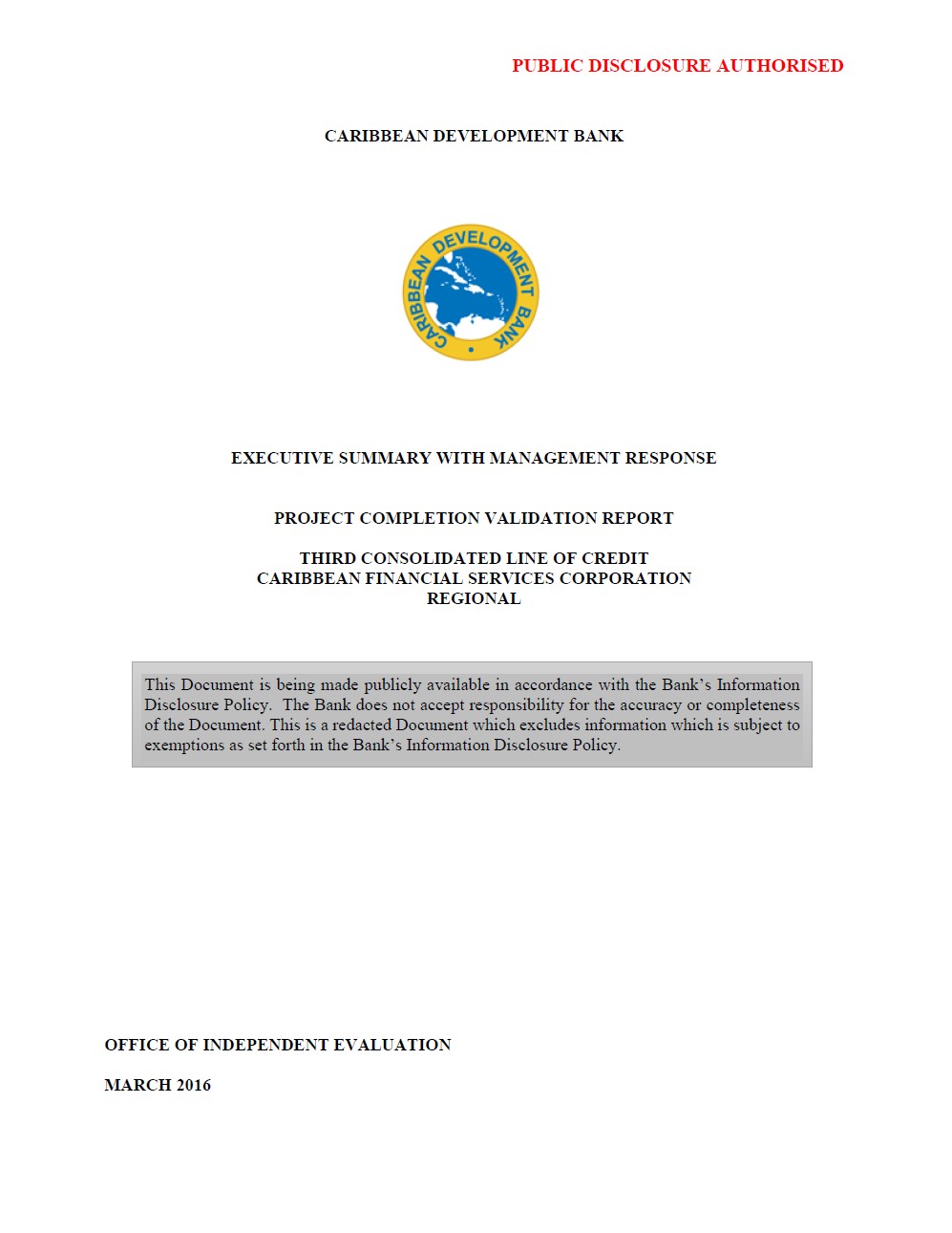 Third Consolidation LOC