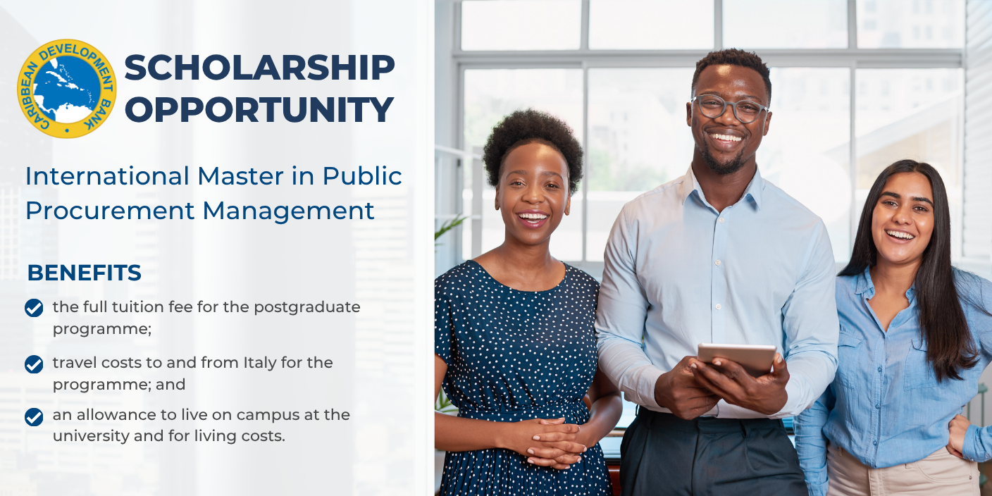 Three smiling young professionals stand together.