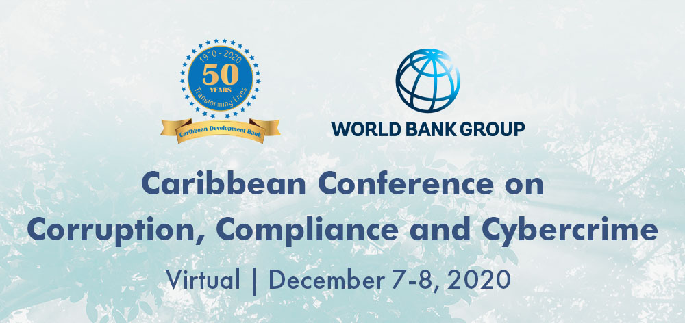 banner artwork for conference featuring event title and logos of CDB and the Word Bank Group