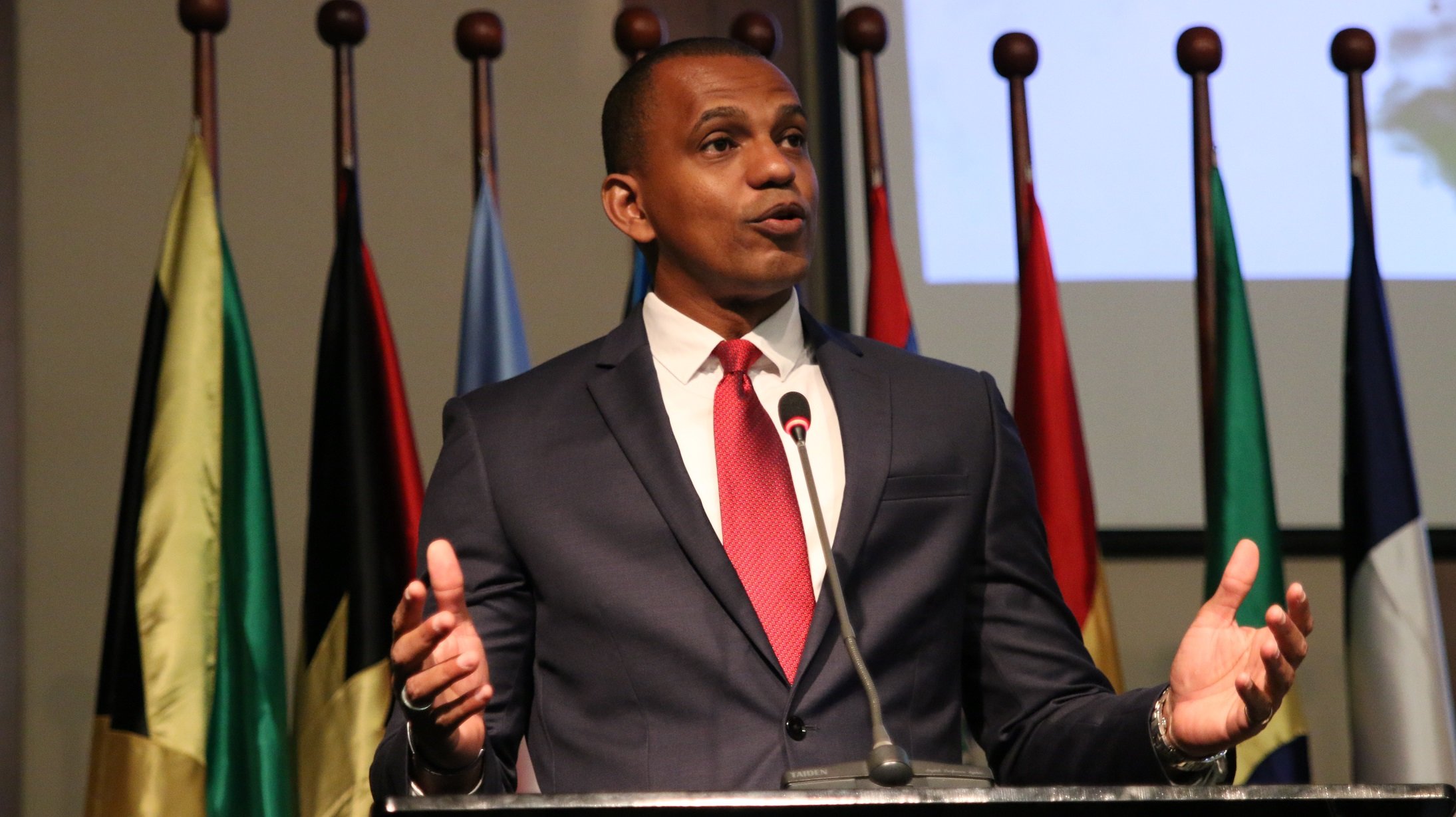 Daniel Best, Director of Projects, CDB delivers remarks during the ceremony to mark the signing of the Agreement between the Bank and FAO on March 5, 2018 in Montego Bay, Jamaica