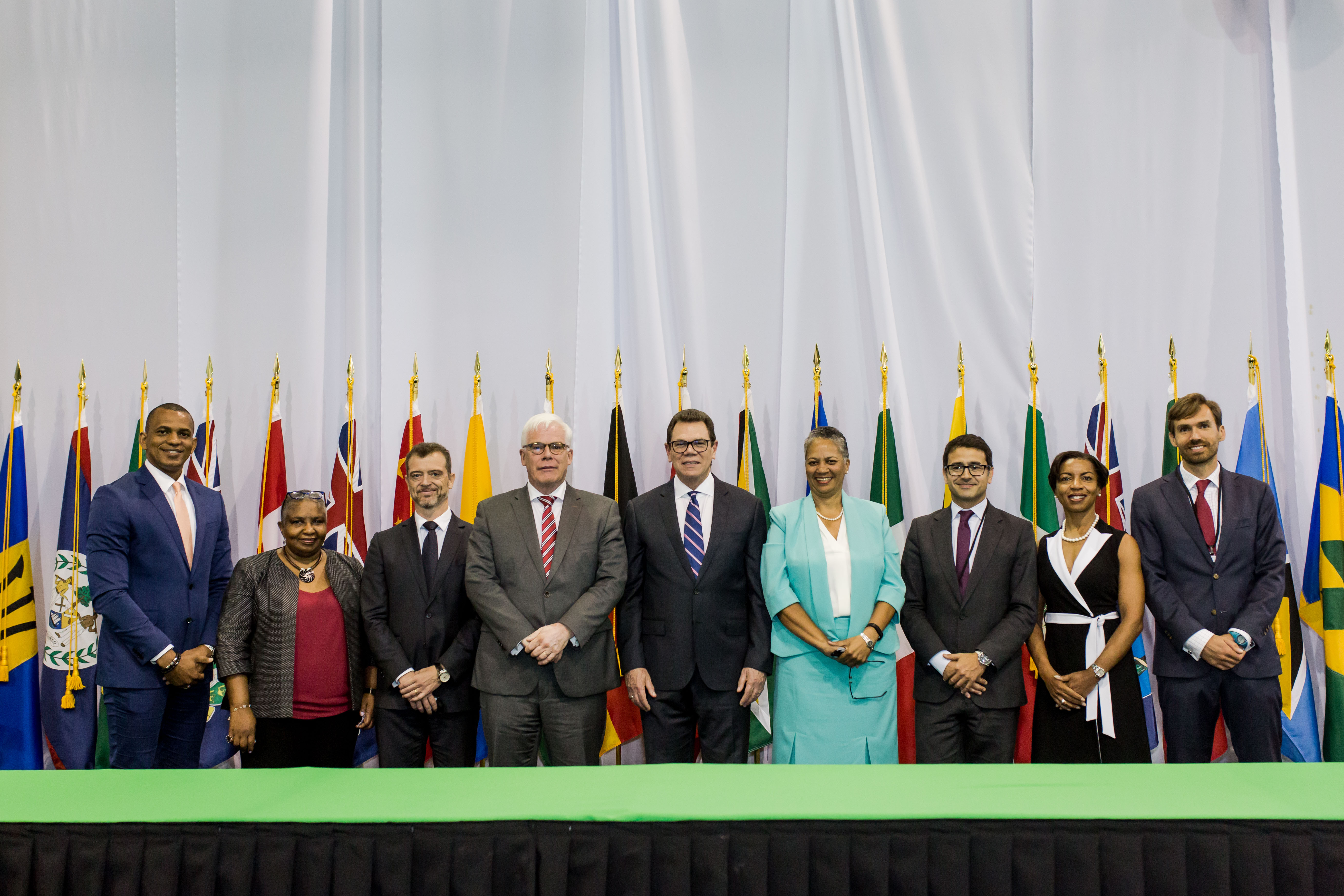 Representatives from CDB and EIB during the signing ceremony for the Climate Action Framework Loan II.