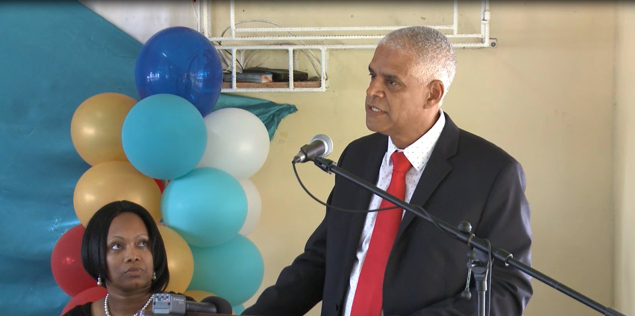 George Yearwood, Acting Portfolio Manager, Basic Needs Trust Fund, CDB speaking at the official handing over ceremony.