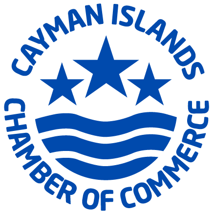 Cayman Islands Chamber of Commerce logo featuring stars and ocean waves, representing business leadership, economic development, and the private sector in the Cayman Islands.
