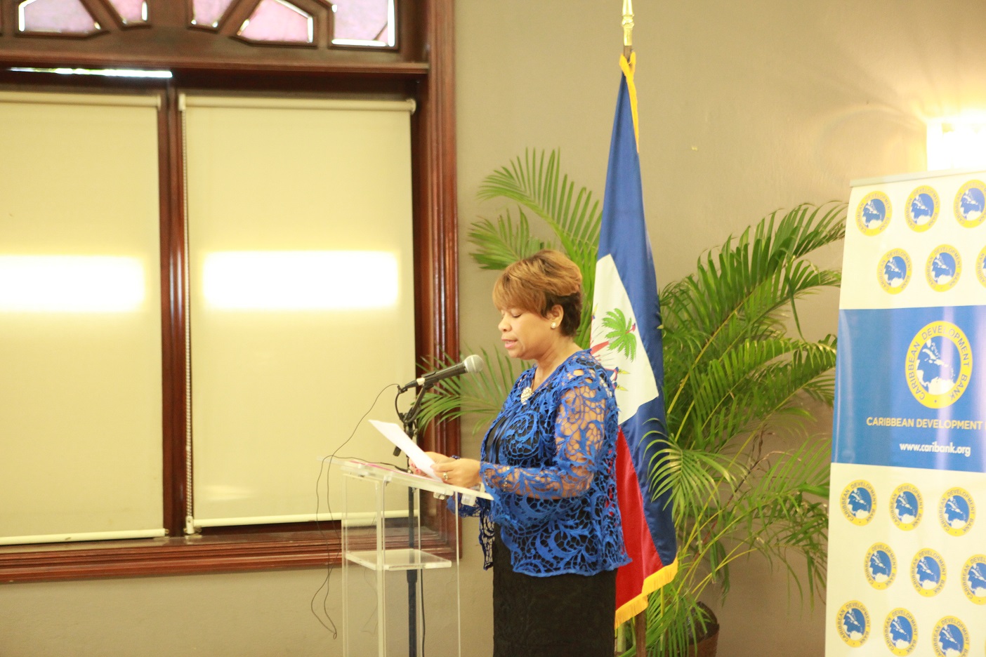 Mrs. Maguy Durcé, Director General, INFP, delivers remarks during the project launch workshop on July 5, 2017.