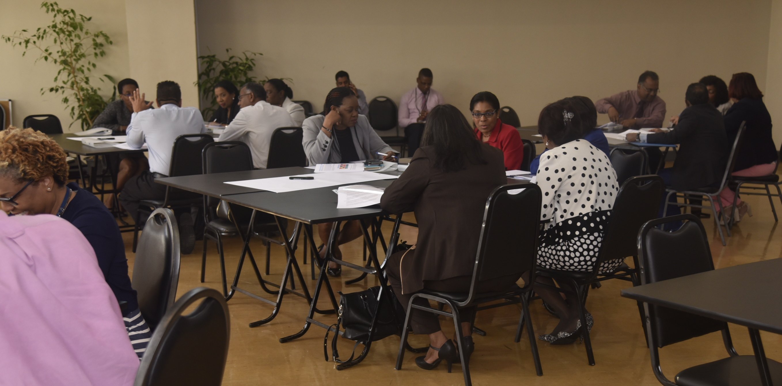 Permanent Secretaries and Deputy Permanent Secretaries attend the first day of PPAM/PCM training in Trinidad and Tobago.