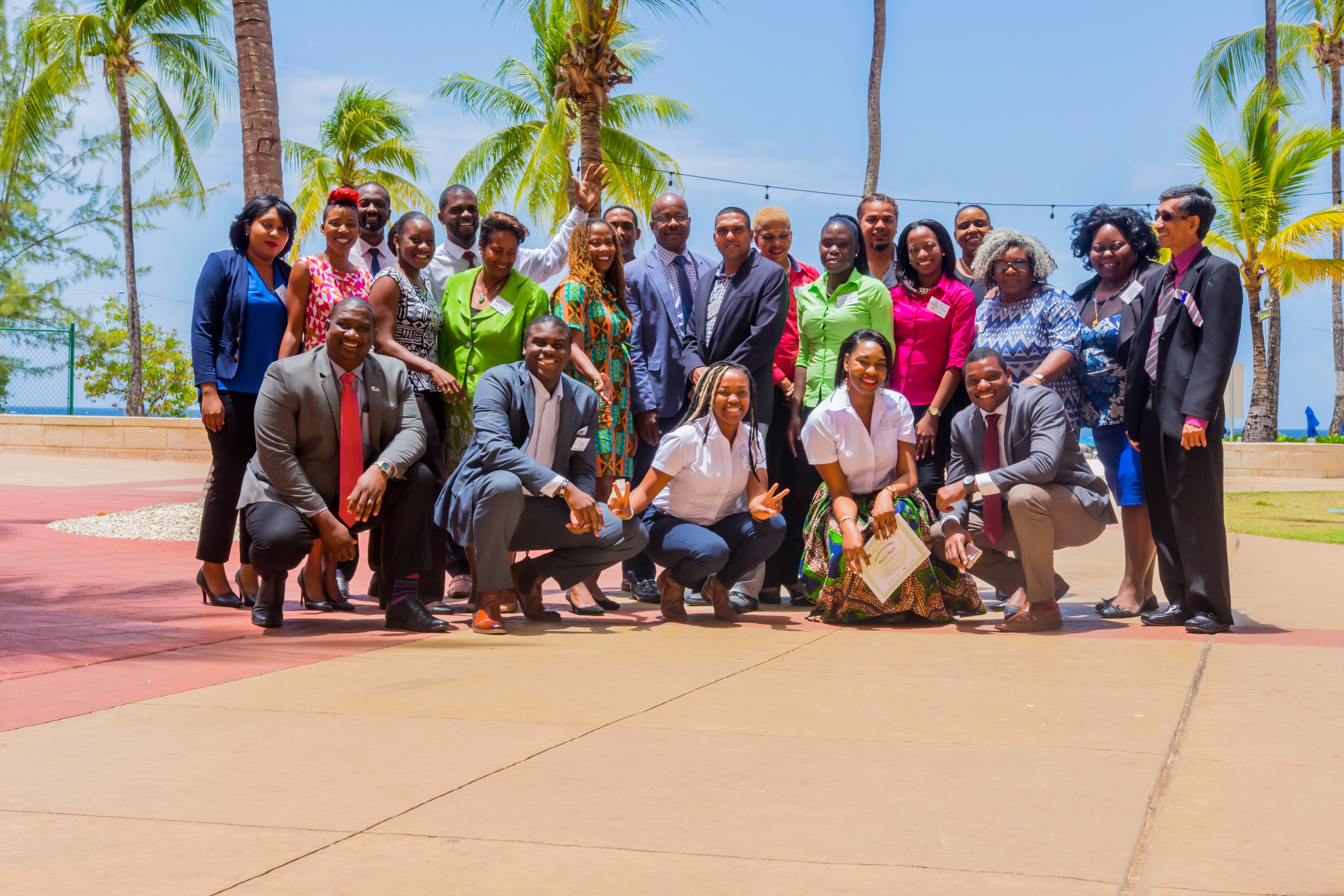 Workshop participants gather for a group photo.