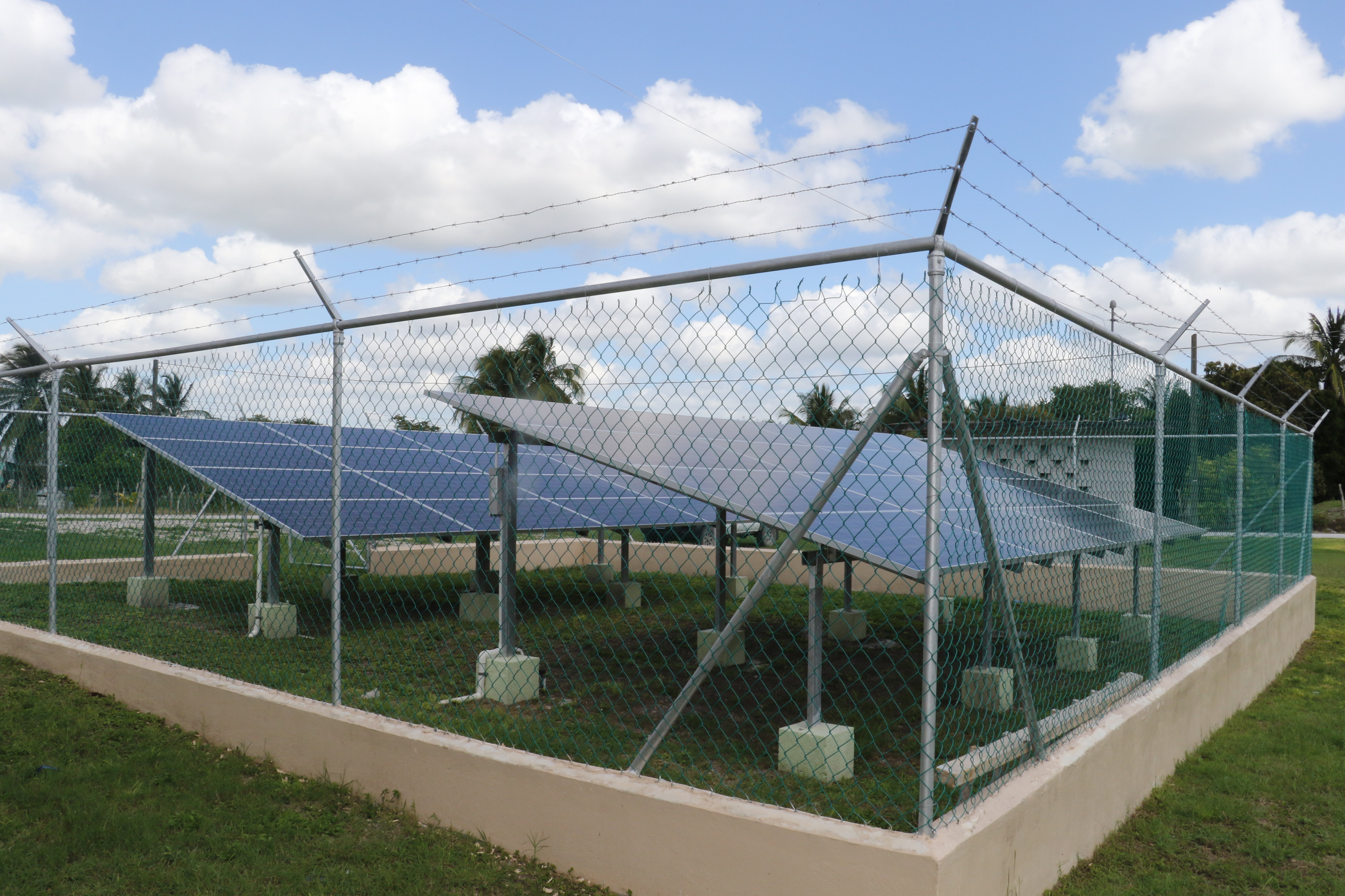 Photovoltaic panels installed at the San Victor project will supply energy required to fill the water tank.