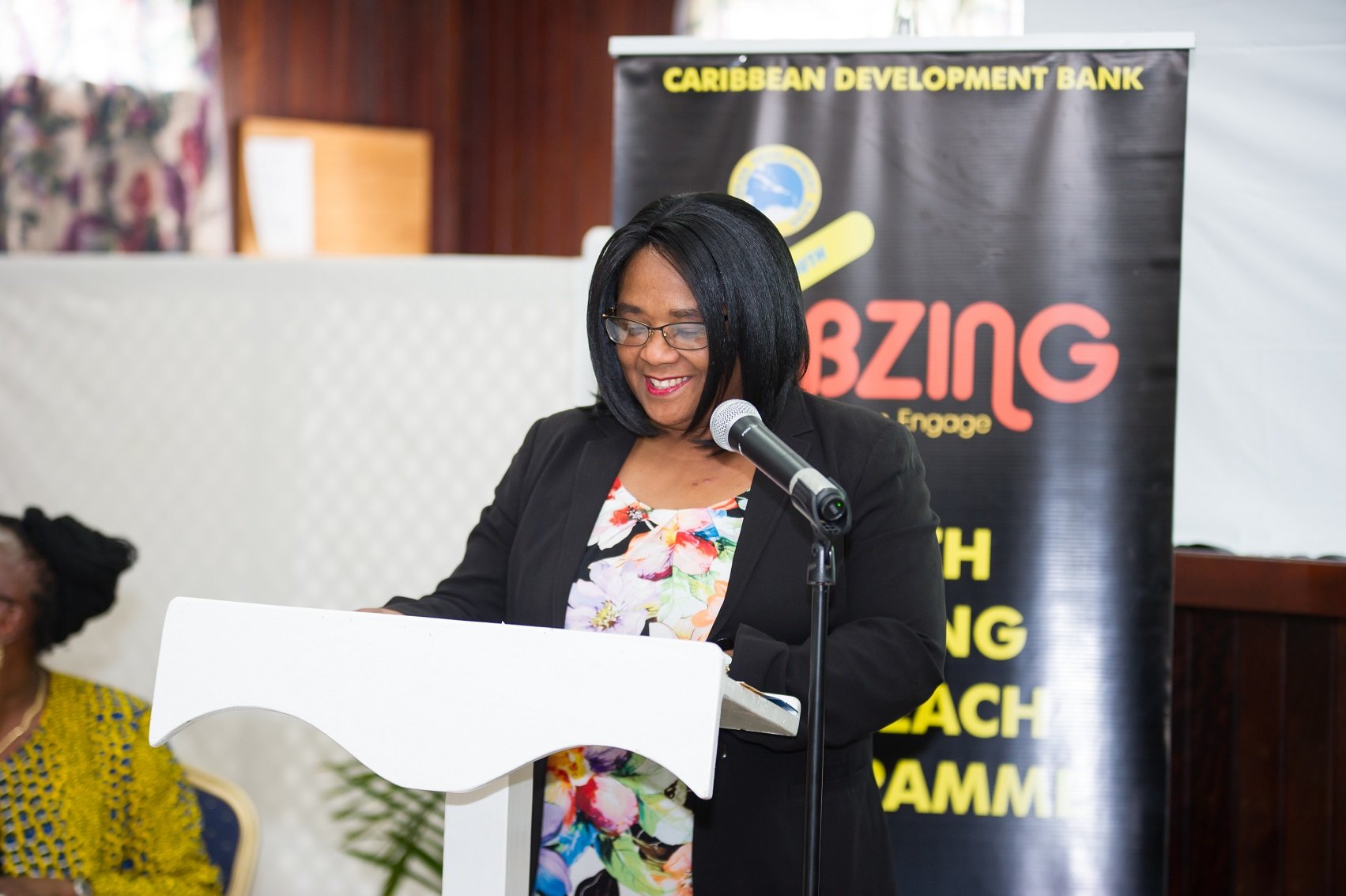 Yvette Lemonias Seale, Vice-President (Corporate Services) and Bank Secretary’s Unit, CDB delivers remarks during the Opening Ceremony of the Vybzing Grenada Bootcamp on May 23, 2018.