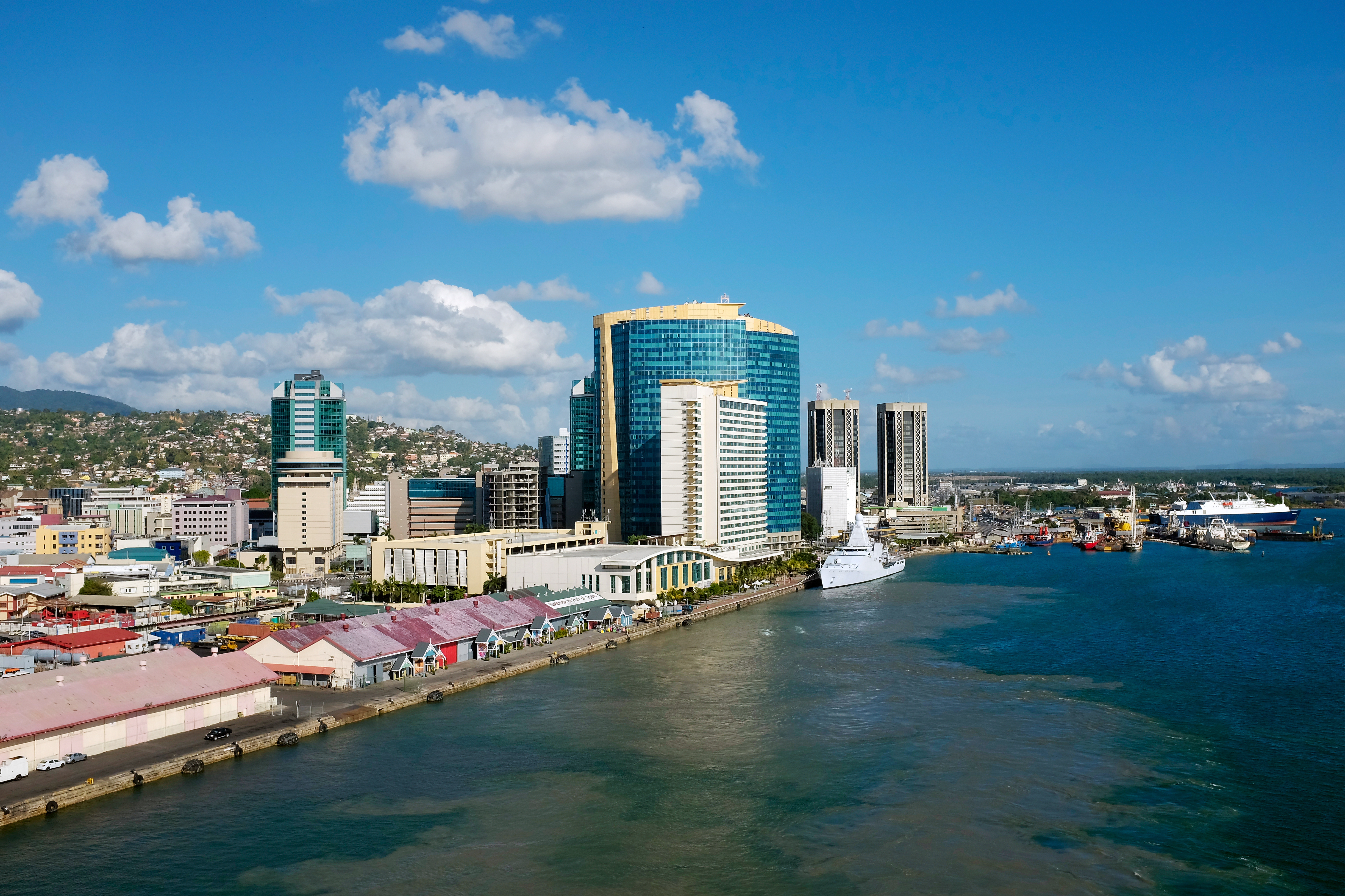 View of Port of Spain Trinidad waterfront