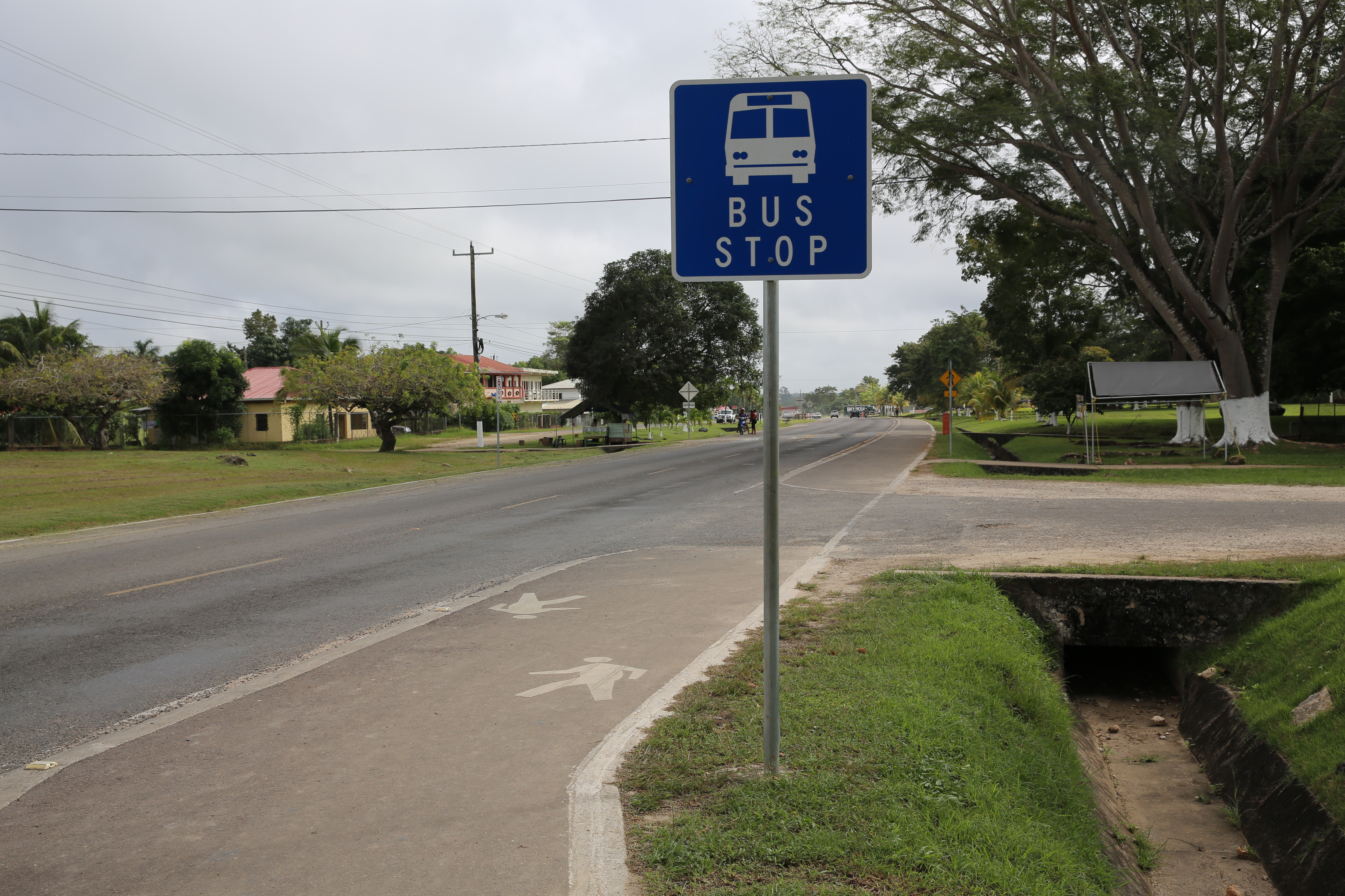 A bus layby in Belmopan, Belize