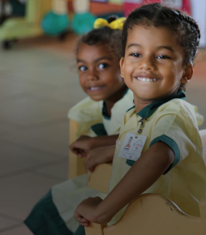 Children attending school