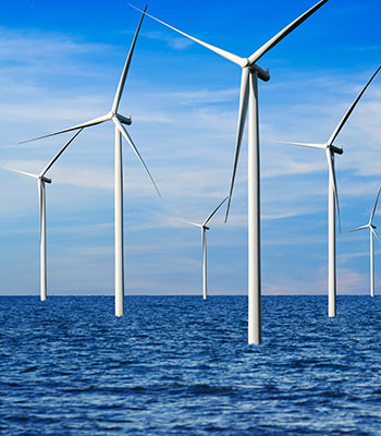 Wind turbines in the ocean