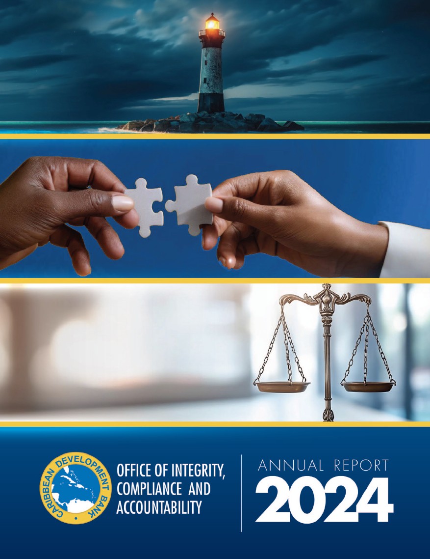 Cover of the ICA 2024 Annual Report highlighting integrity and accountability in development.
