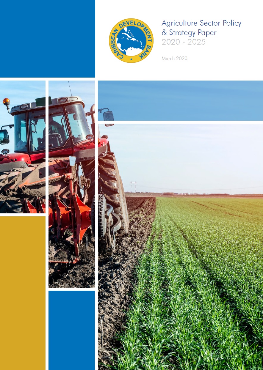 tractor ploughing field set against blue and yellow squares