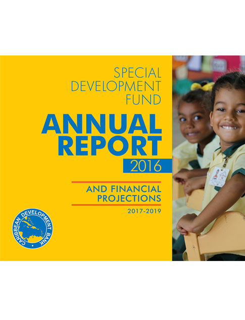 SDF Annual Report 2016 title beside two young children smiling
