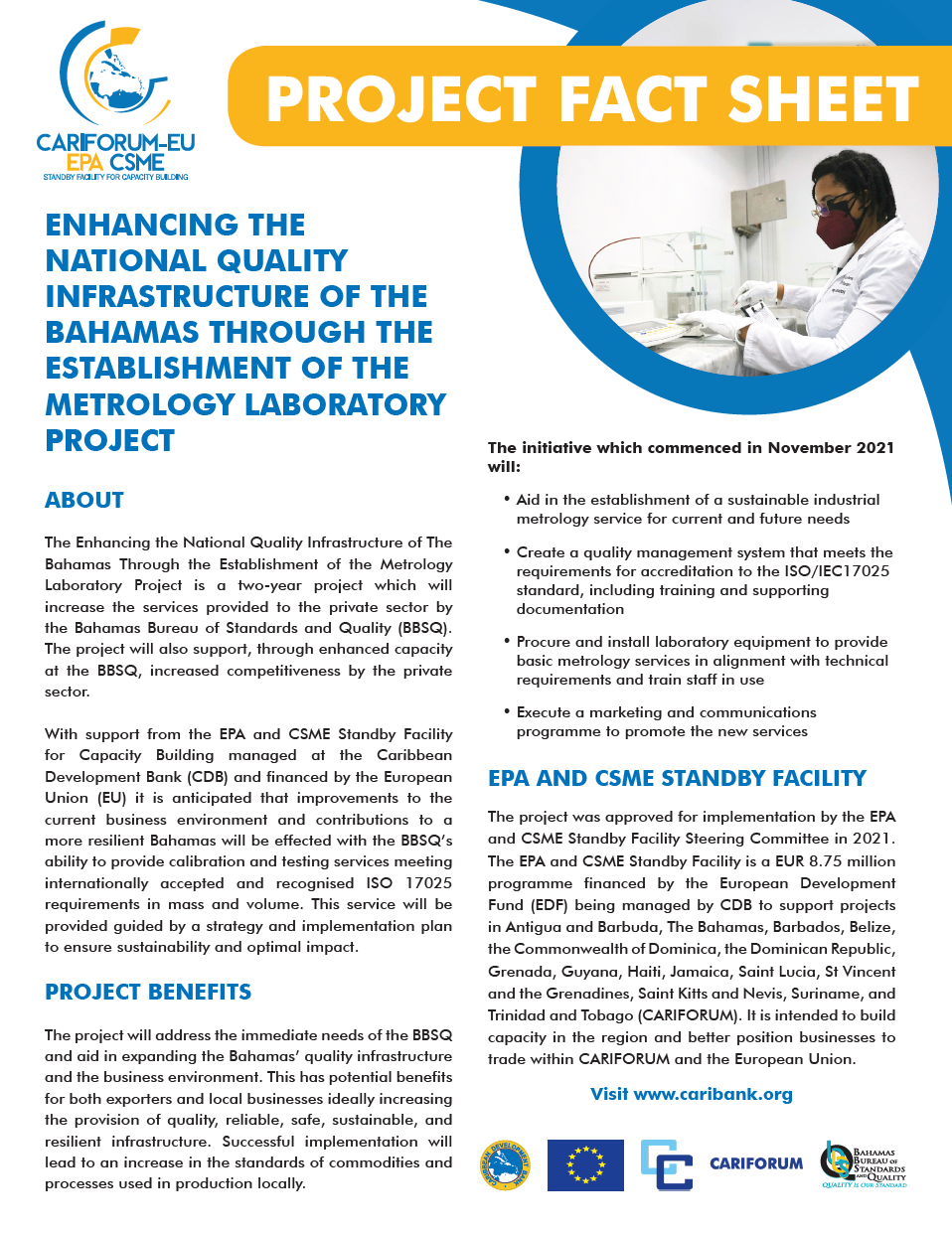 Enhancing the National Quality Infrastructure of The Bahamas through the Establishment of the Metrology Laboratory Fact Sheet