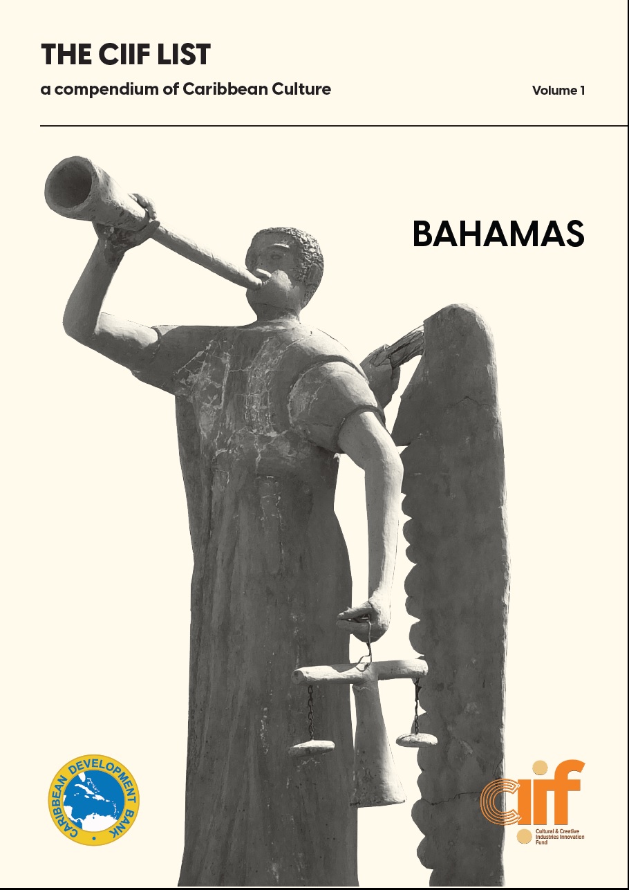 beige cover with black and white photo of angel statue