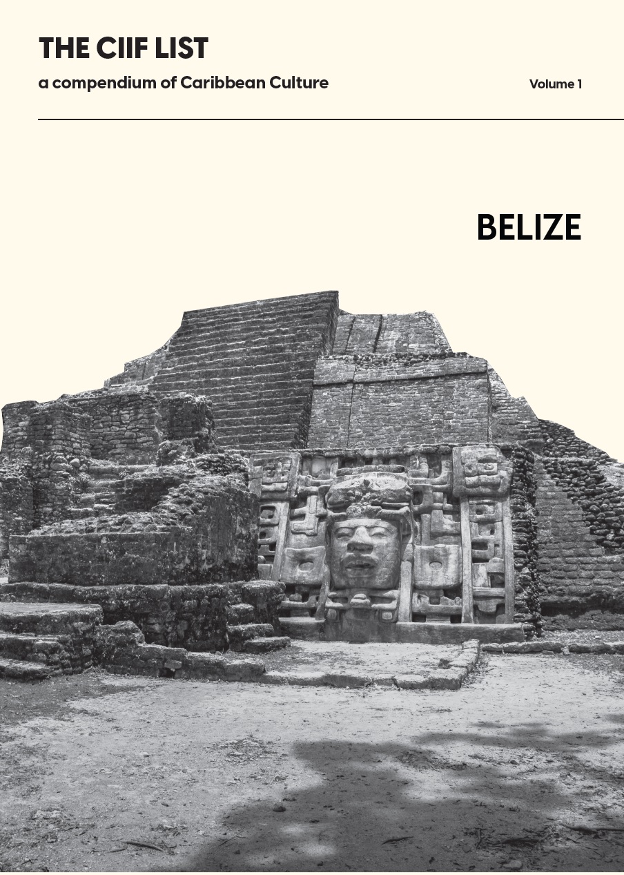 Beige cover with stone Mayan ruins