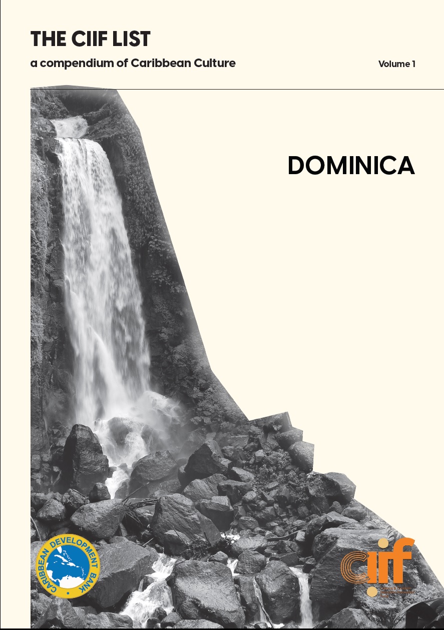 Beige cover with photo of waterfall in black and white