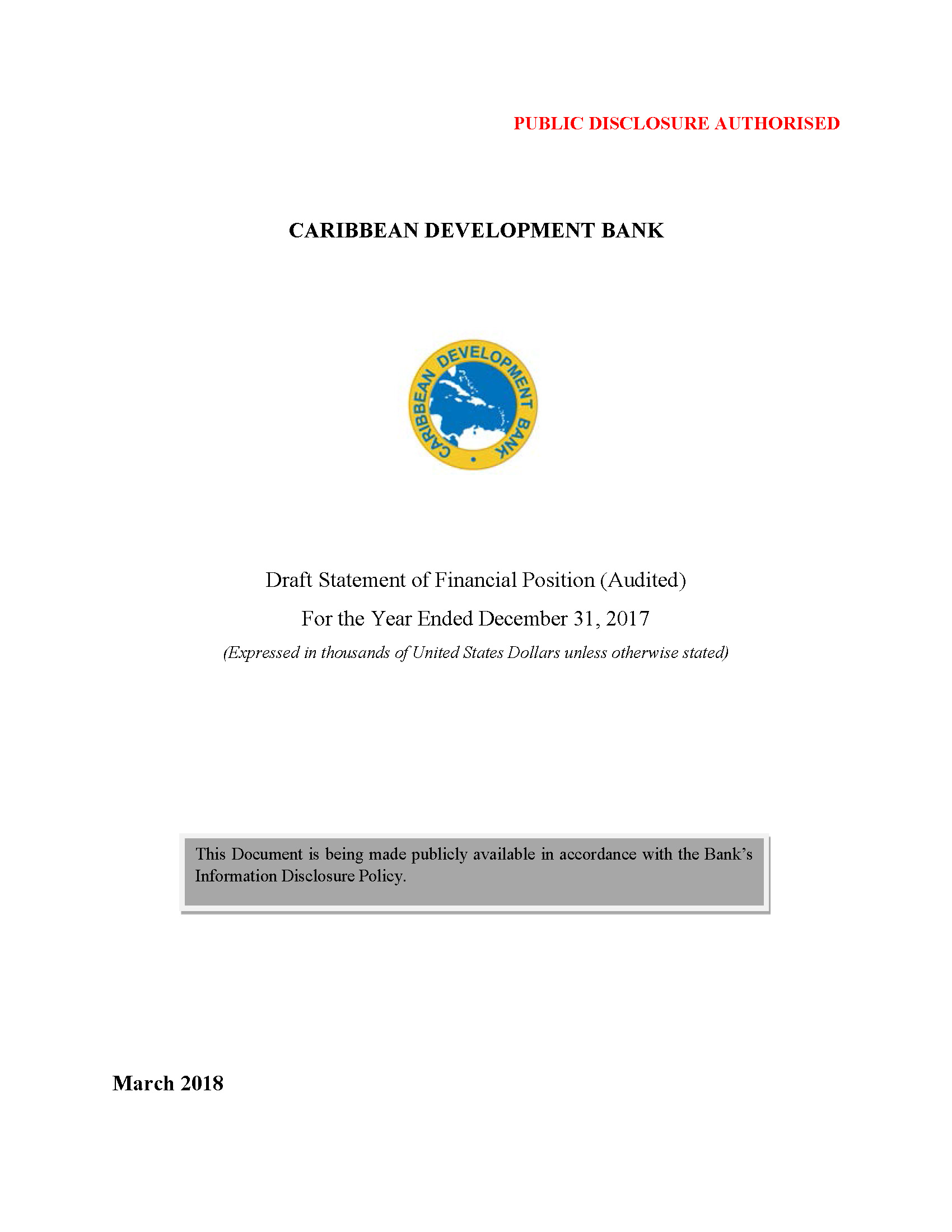 Text based cover featuring document title and CDB logo