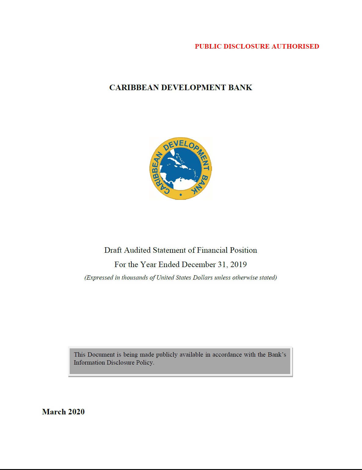 Text based cover featuring document title and CDB logo