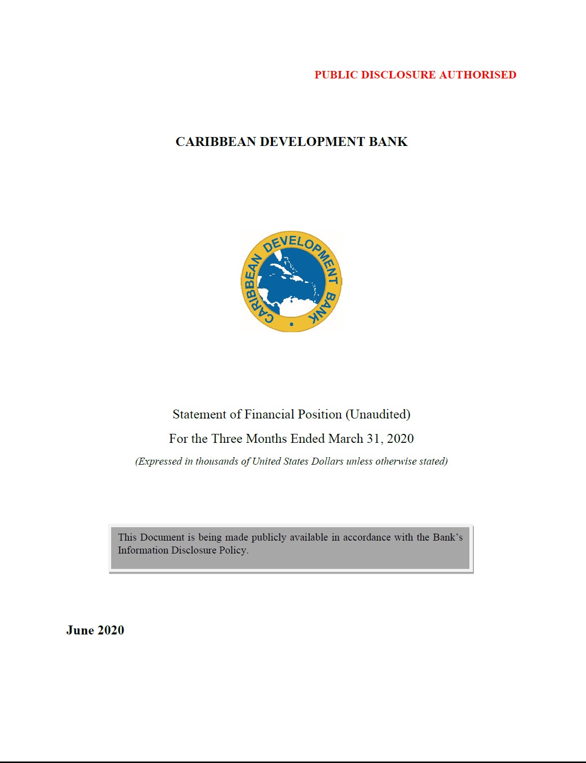 Text based cover featuring document title and CDB logo