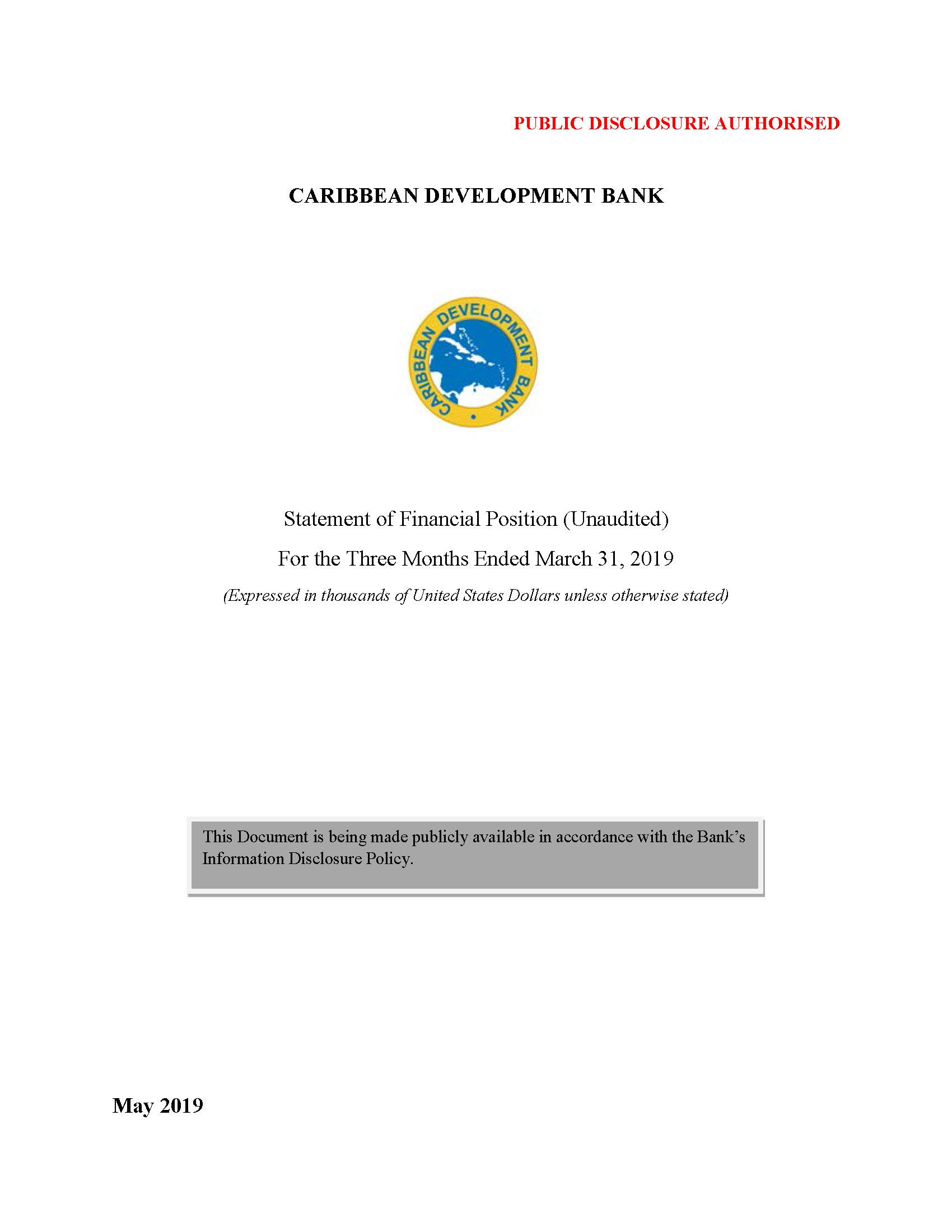 Text based cover featuring document title and CDB logo
