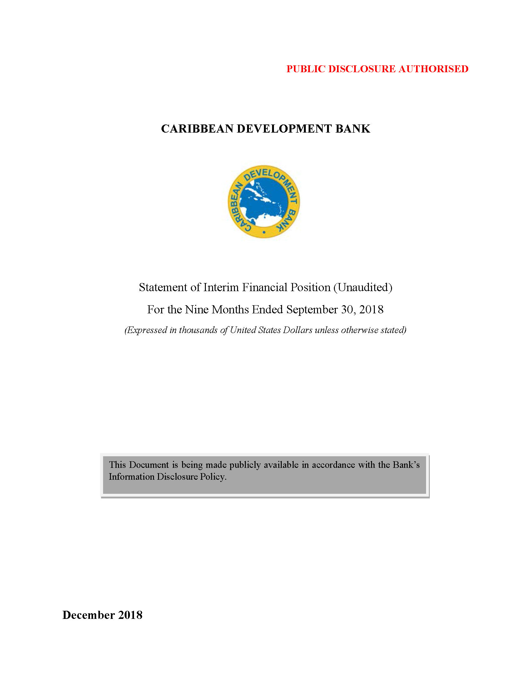 Text based cover featuring document title and CDB logo